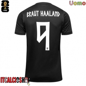 Norvegia Erling Haaland #9 Seconda Maglia Mondiali 2026 Manica Corta